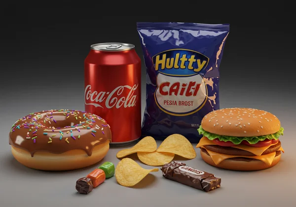 Assortment of highly palatable, sugary, fatty, and salty foods