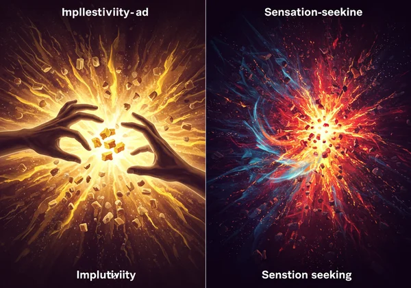 Abstract visual of impulsivity and sensation-seeking