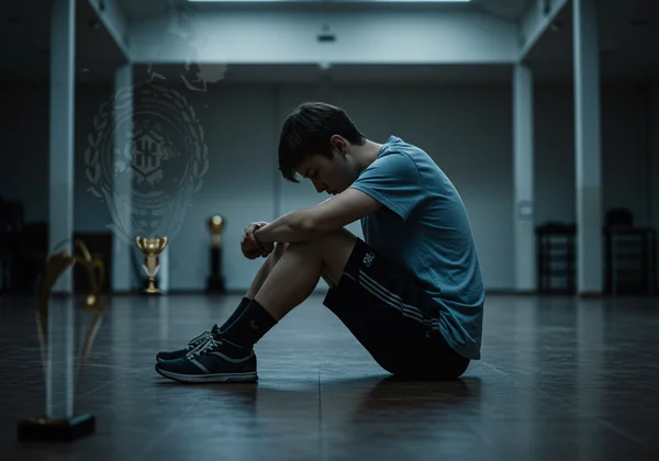 Person isolated by internal struggle, despite outward success