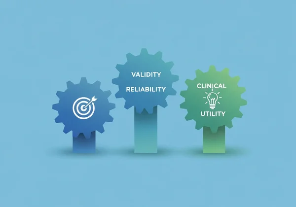 Diagram showing validity, reliability, and utility concepts.