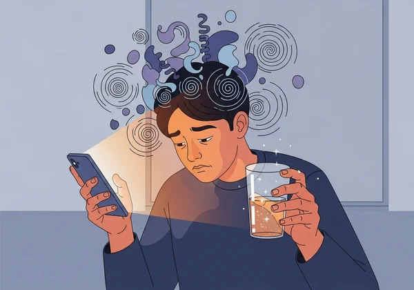 Person self-medicating anxiety