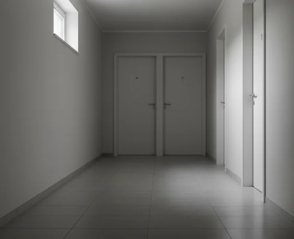 Quiet hallway with soft shadows