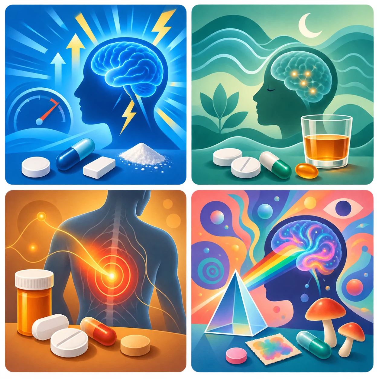 Four psychoactive drug categories