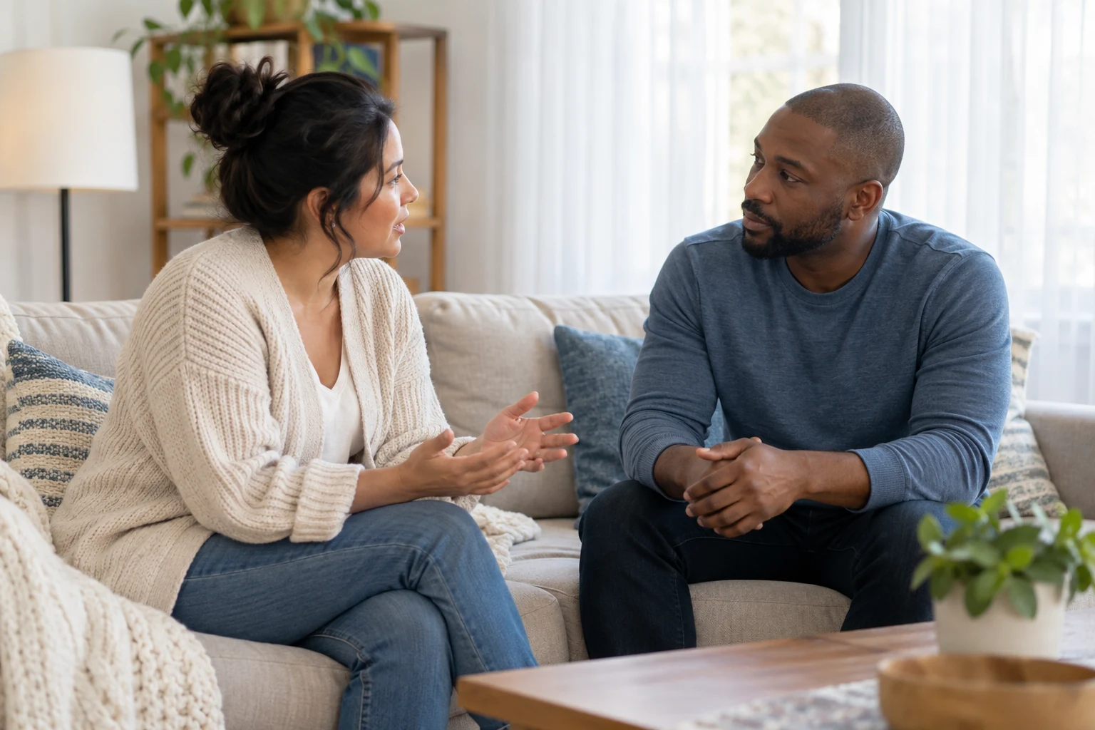 Supportive conversation in a quiet setting